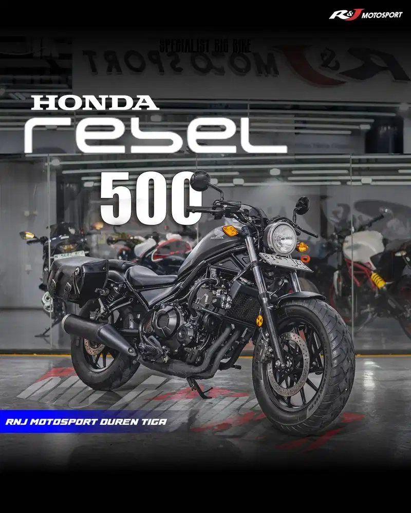Honda Rebel 500cc Km 14.500an warna Abu Abu