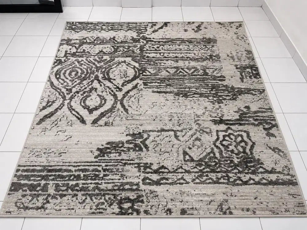 Karpet Informa Motif Vintage Abu Modern Minimalis