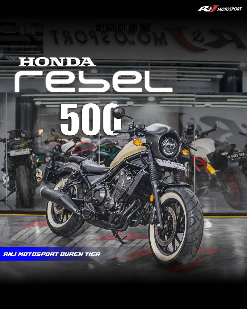 Honda Rebel 500cc Km 15.500an warna Coklat Full Paper   ‎