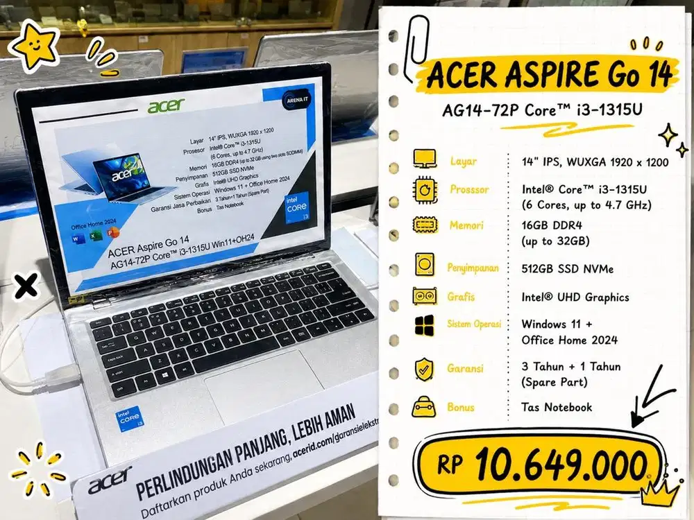 ACER ASPIRE GO 14 AG14-72P Core i3-1315U