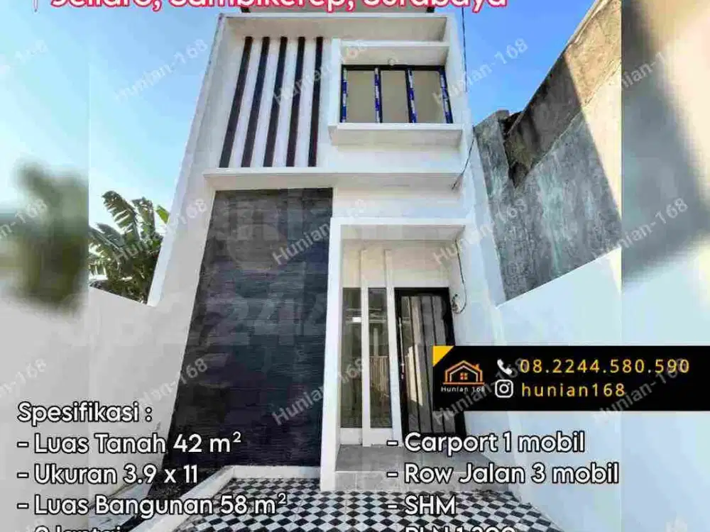 Dijual Jual Rumah Baru Siap Huni Kuwukan Raya Lontar Surabaya Barat Tandes Dukuh Jelidro Lapangan Sambikerep Sememi Benowo Kupang