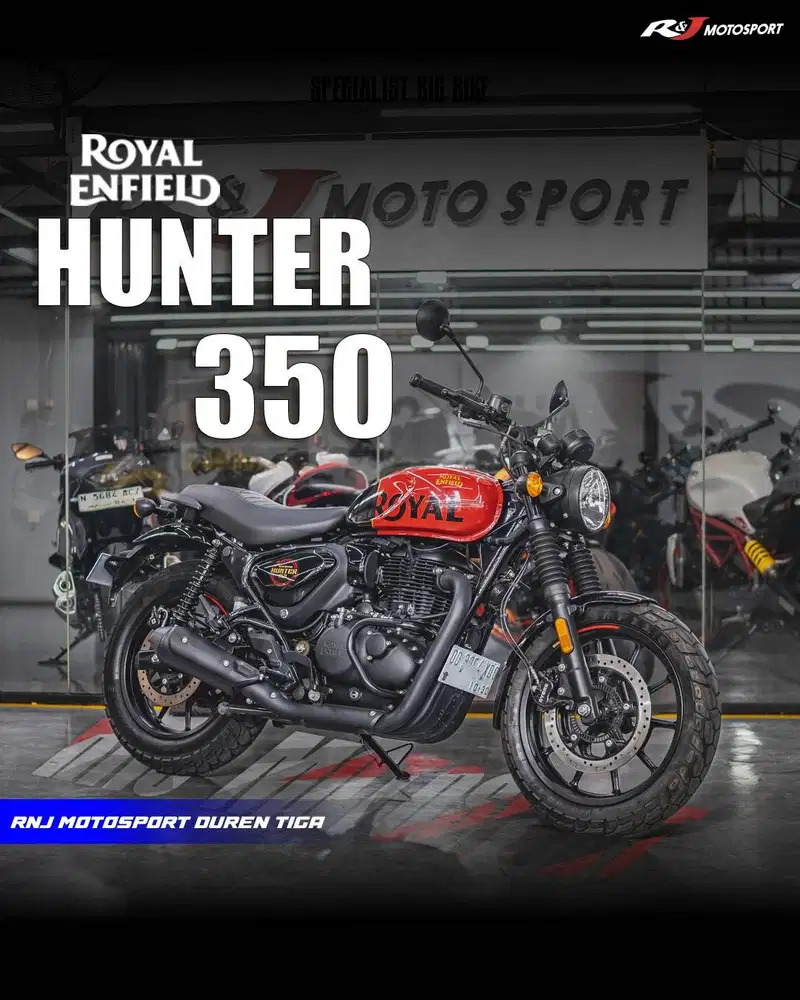 ‎Royal Enfield Hunter 350cc Km 1.300an Full warna merah