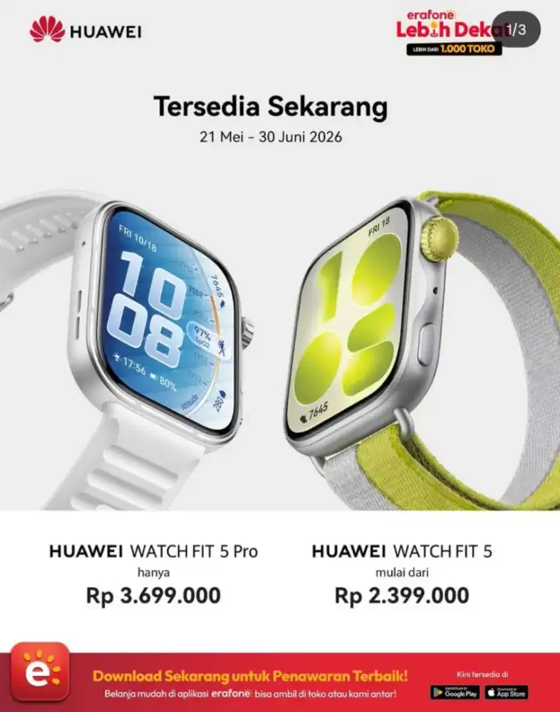 Huawei Watch Fit 5 – Teman Sehat dan Stylish Anda!
