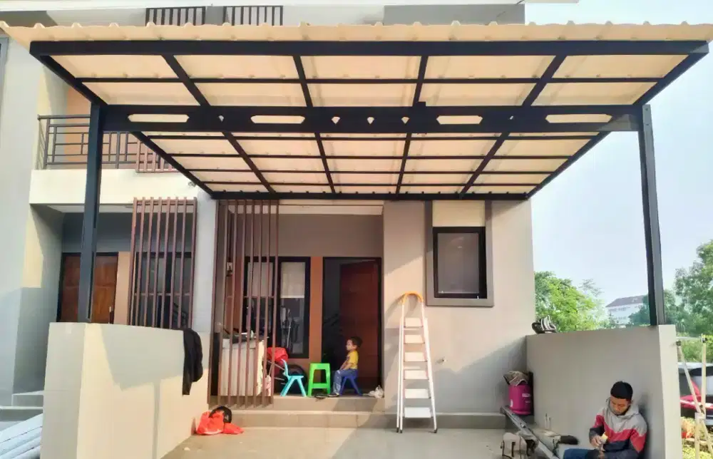 Pasang kanopi baja ringan