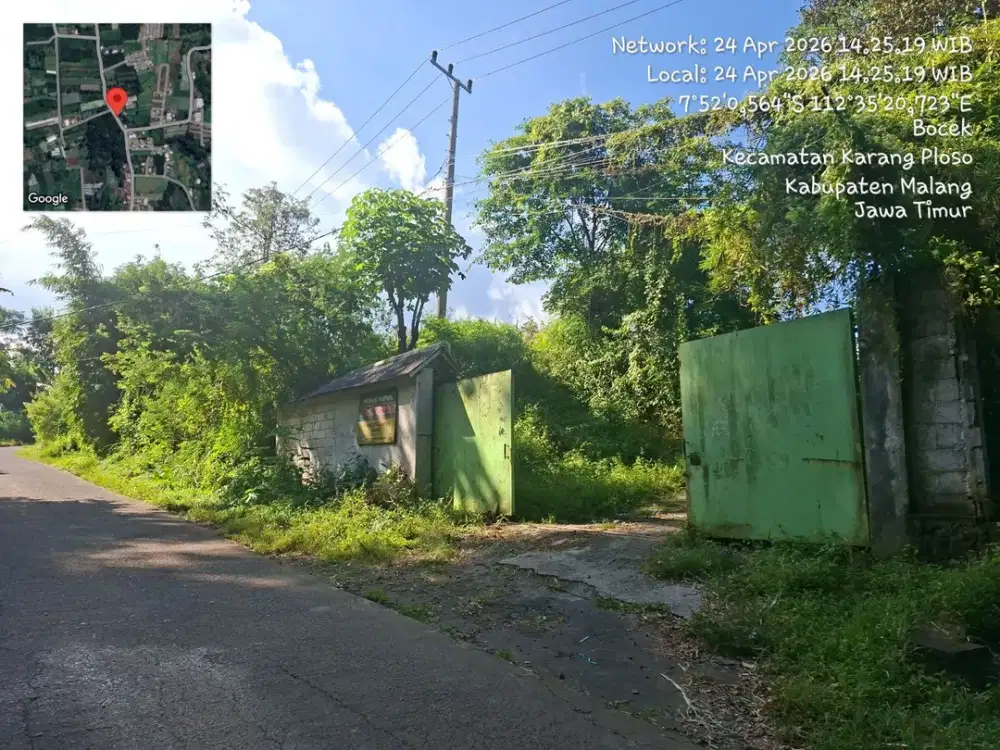 Tanah luas di kawasan Bocek, Karangploso dekat Gunung Arjuno, Kawasan Kuliner, Wisata. Malang.NLMLG00002
