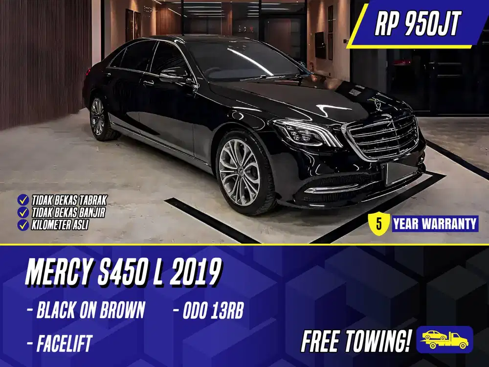 Mercedes Benz S450 L 2019 Facelift Black on Brown Hitam Mercy S450L