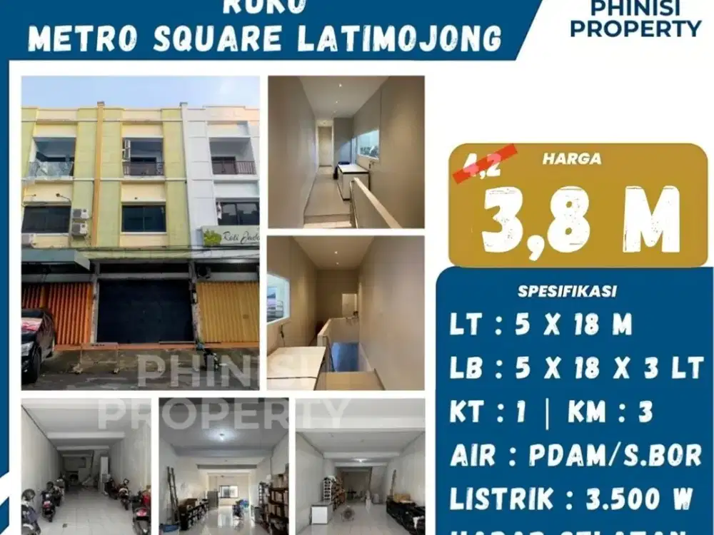 DIJUAL Ruko Metro Latimojong Square di Jalan Latimojong