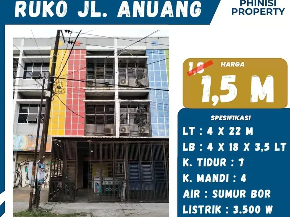 DIJUAL Ruko tengah kota Jalan Anuang