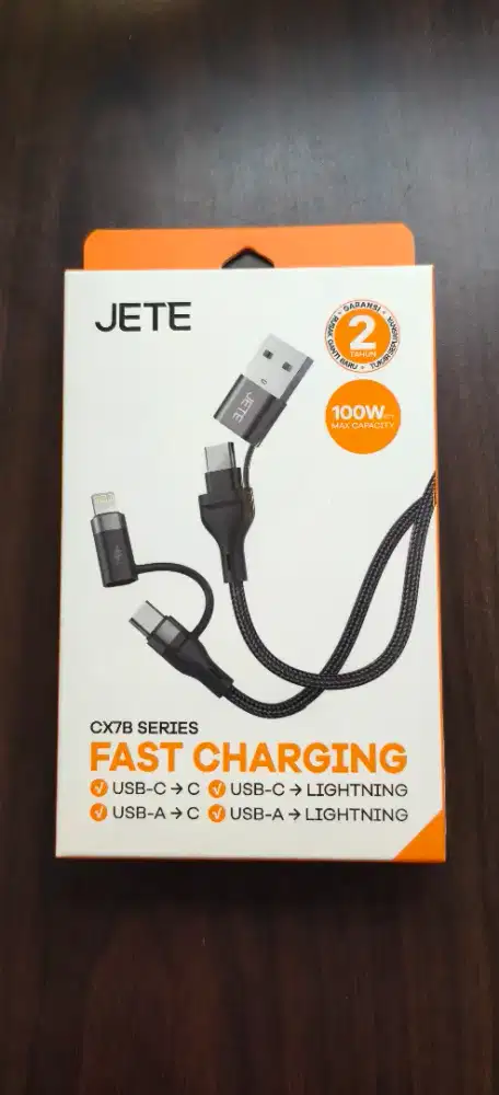 JETE CX7B Fast Charging Kabel USB to Type C 4IN1 PD 100W