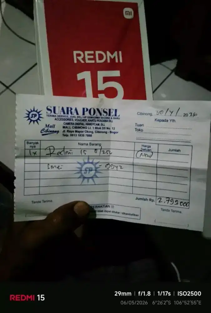 Redmi 15 (8+8/256gb) fullset masih baru