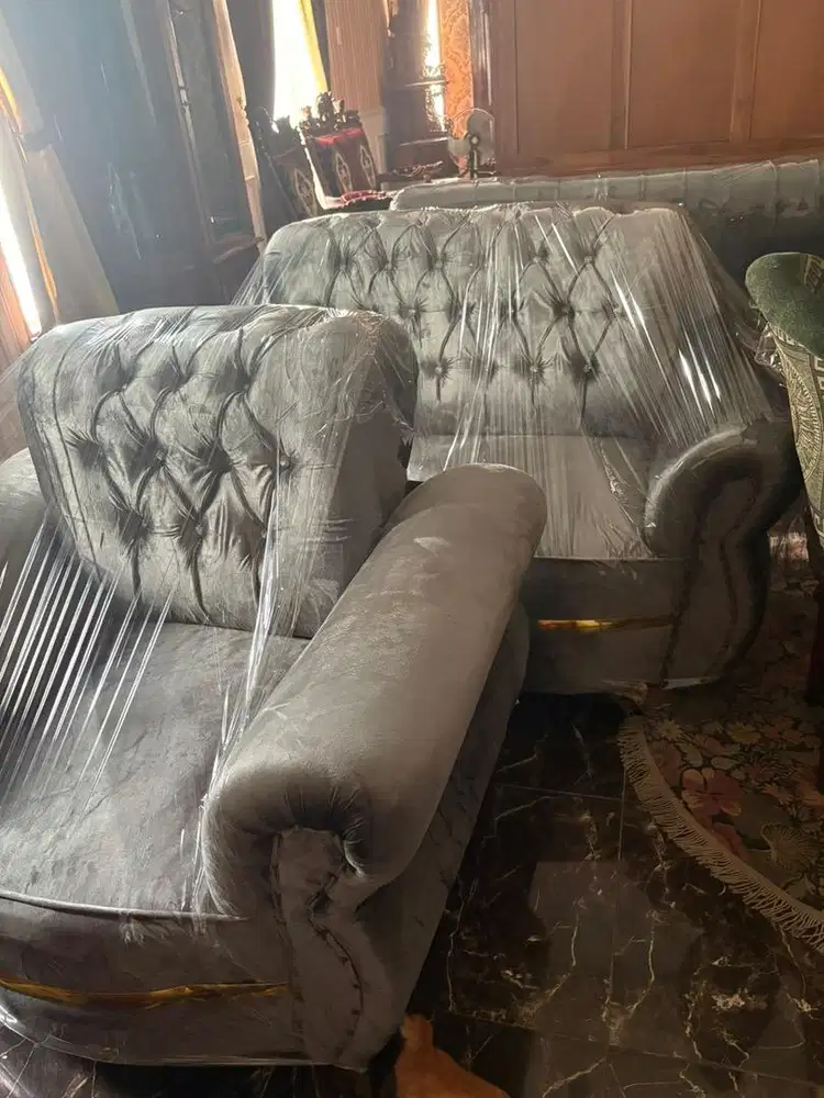 Sofa tempahan 321 meja marmer garansi 1 tahun