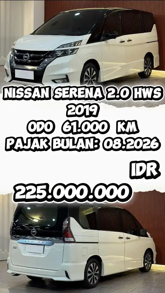 [ 3 YEAR WARRANTY ] NISSAN SERENA 2.0 HWS AT 2019 SIAP PAKAI