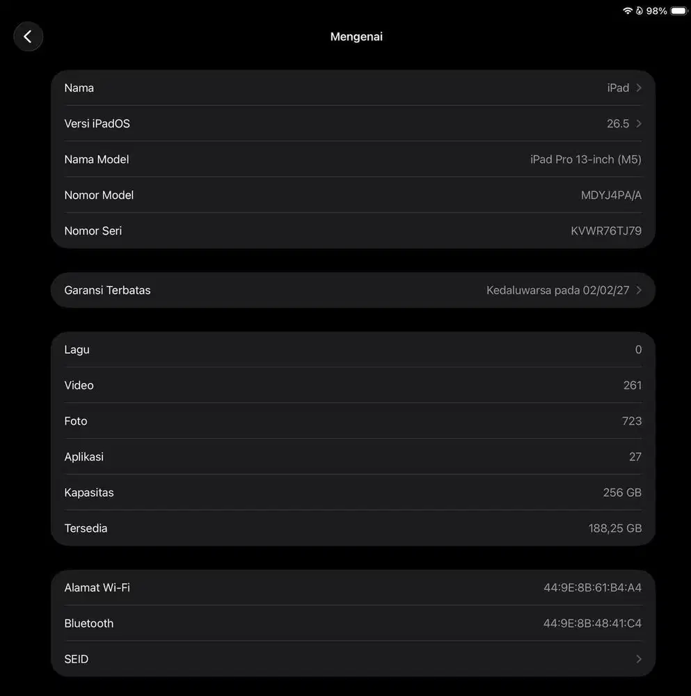 IPad M5 pro 13 Inchi
