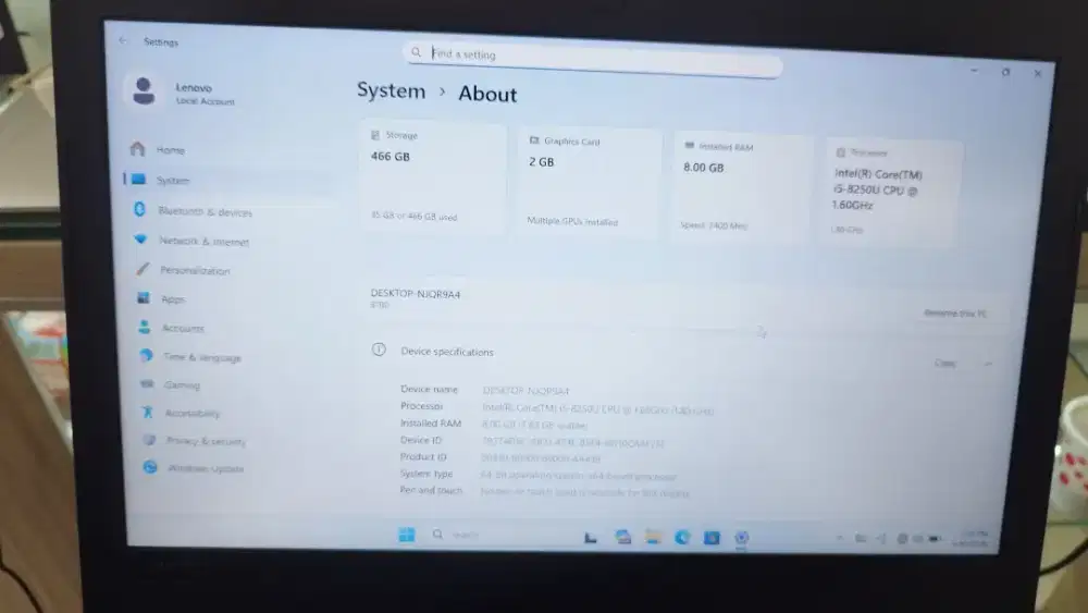LENOVO V330 core i5 gen 8