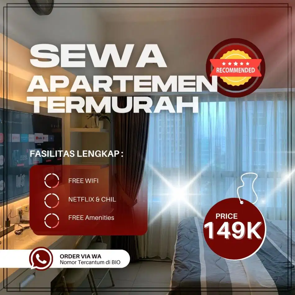 Sewa Apartemen Akasa Pure Living BSD Harian/Transit Termurah Tangerang