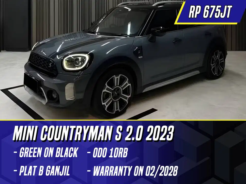 Mini Countryman S 2.0 2023 Green on Black Hijau