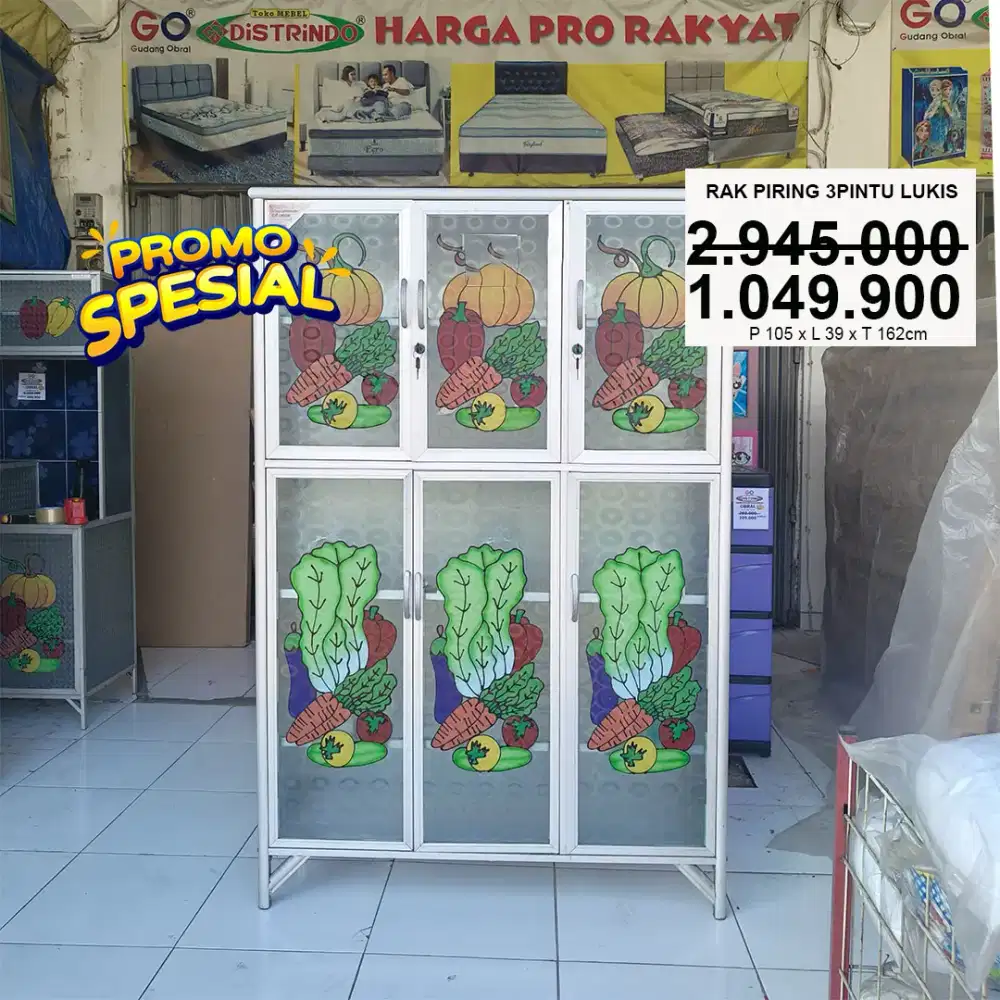 Rak Piring 3Pintu Obral Murah Freeongkir Gresik Surabaya Sidoarjo