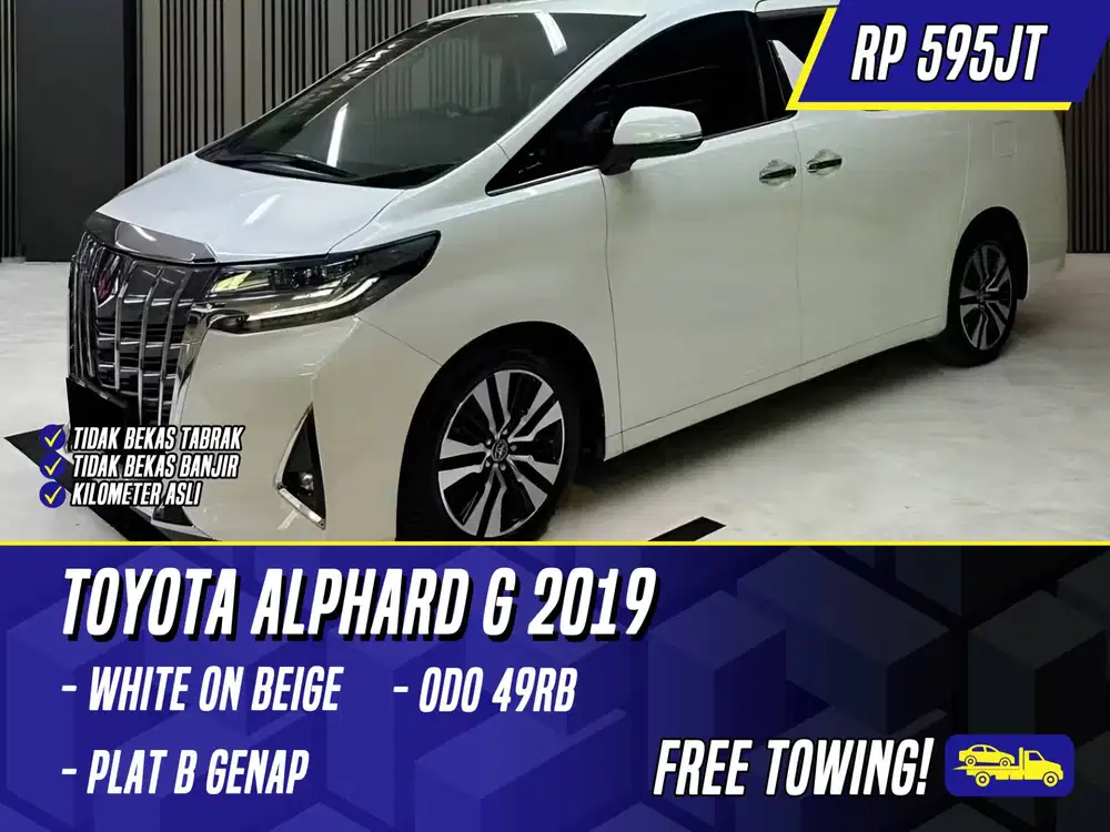 Toyota Alphard G 2019 White on Beige Putih