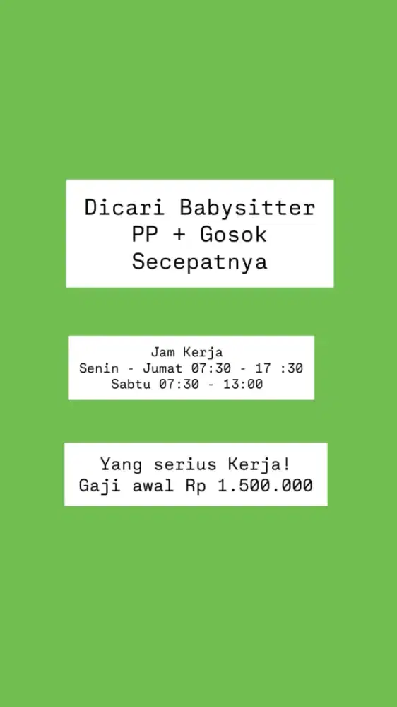 Lowongan Menjaga Anak