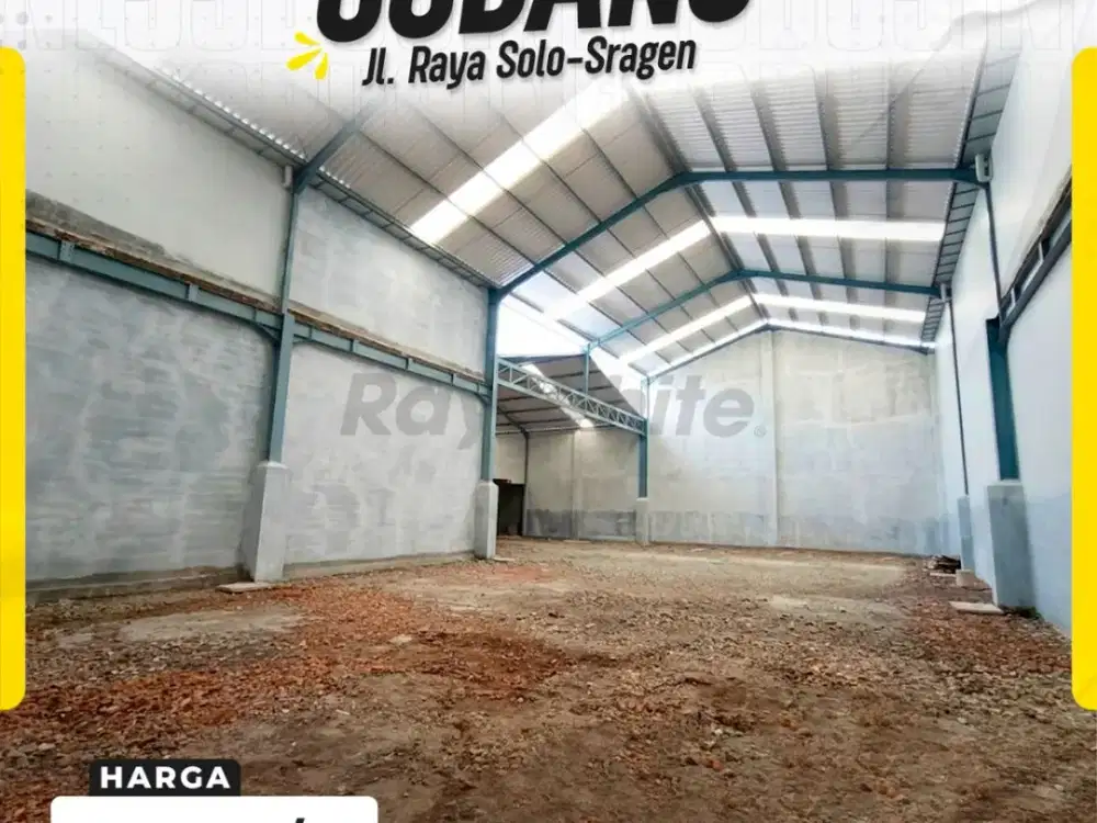 Gudang Disewakan di Jl Raya Solo-Sragen Akses Kontainer Luas Strategis