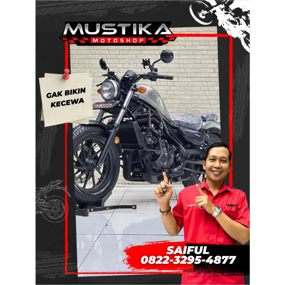 Odo 8rb Istimewa!!Honda CMX 500 Rebel 2017 Pajek Baru Mulus-Mustika