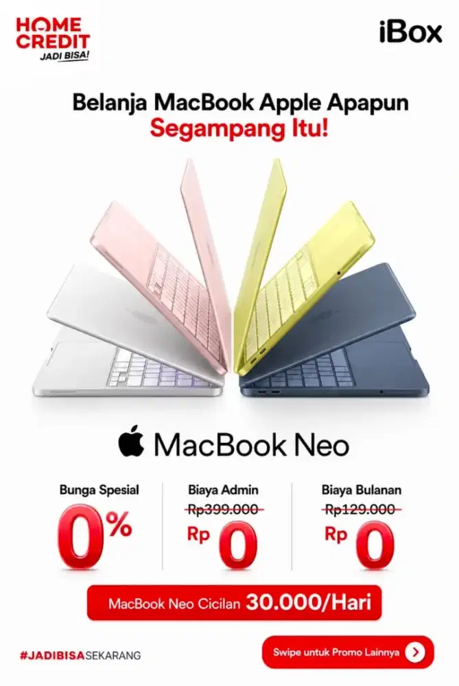 Cicilan macbook Neo promo bunga 0% tenor hingga 24 bulan