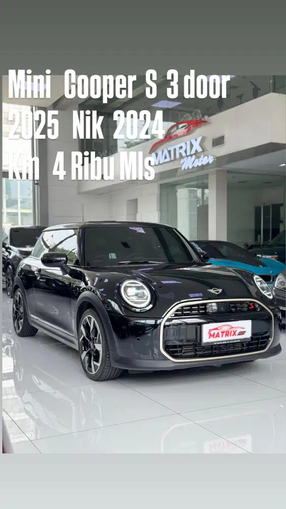 Mini Cooper S 3Door 2025 Nik24 Black on black siap pakai