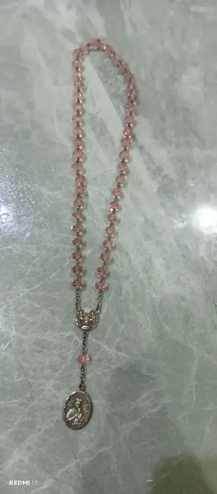 Kalung Rosario Bekas model mini wanita pink 250rb