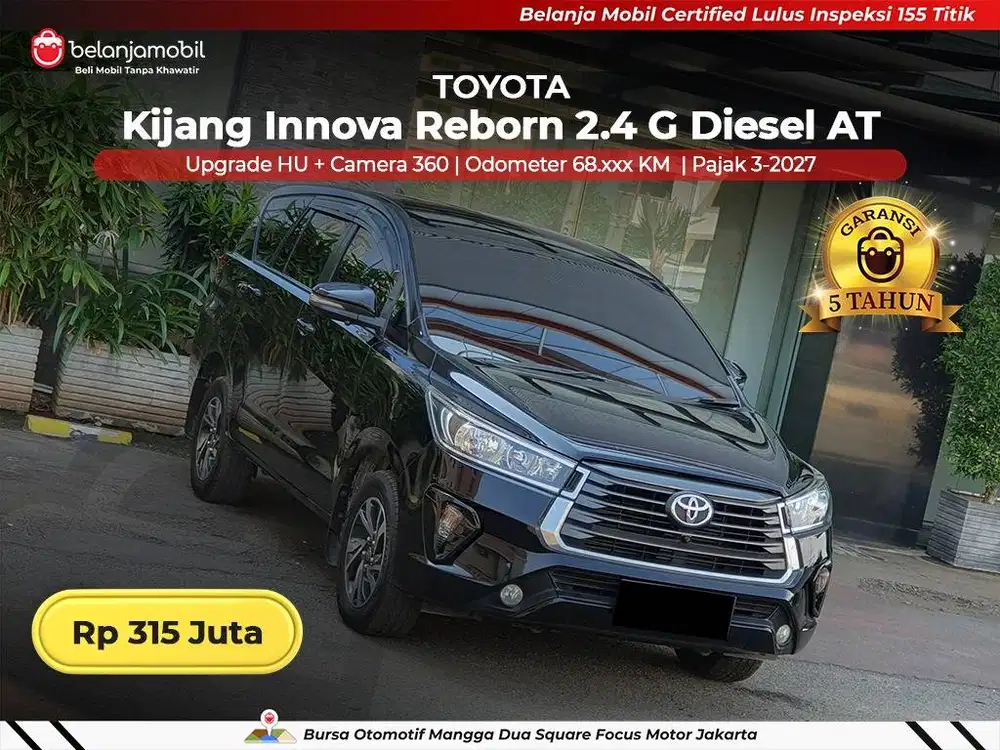 [ GARANSI 5TH ] Toyota Kijang Innova Reborn 2.4 G Diesel AT 2022/2023