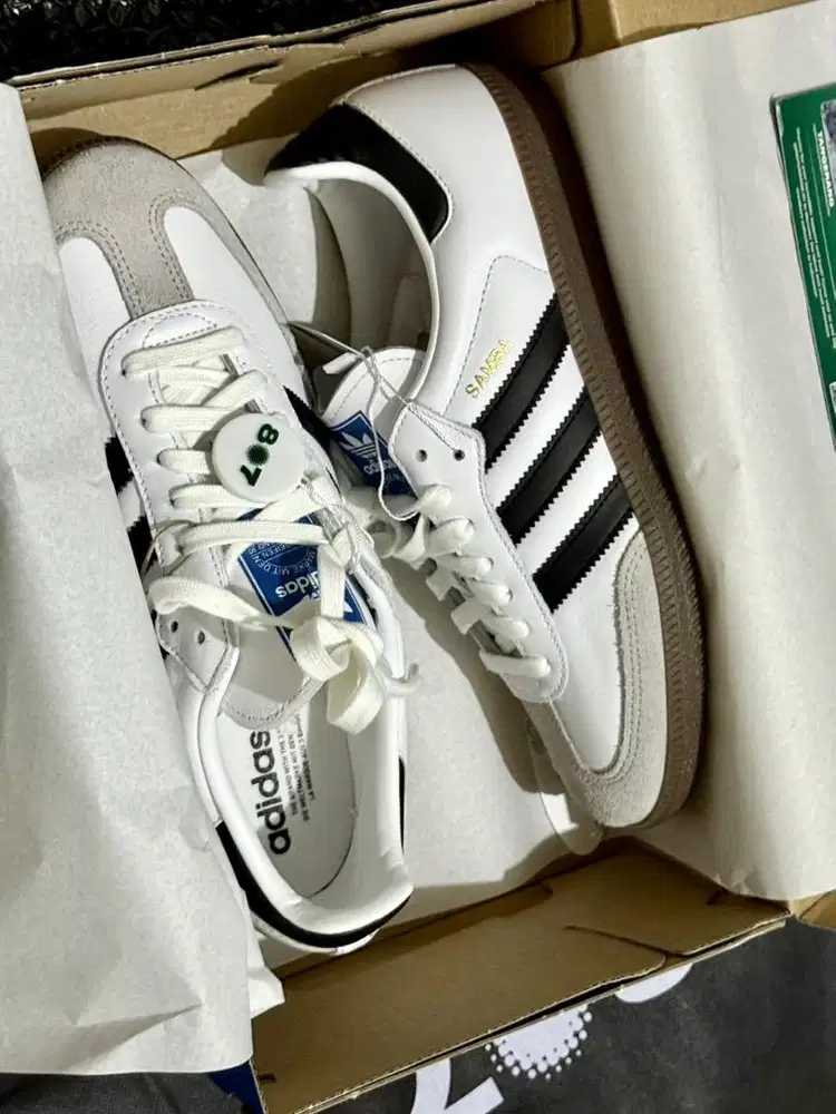 ADIDAS SAMBA OG CLOUD WHITE ORI 807 GARAGE BARU SEMINGGU SIZE 40 2/3