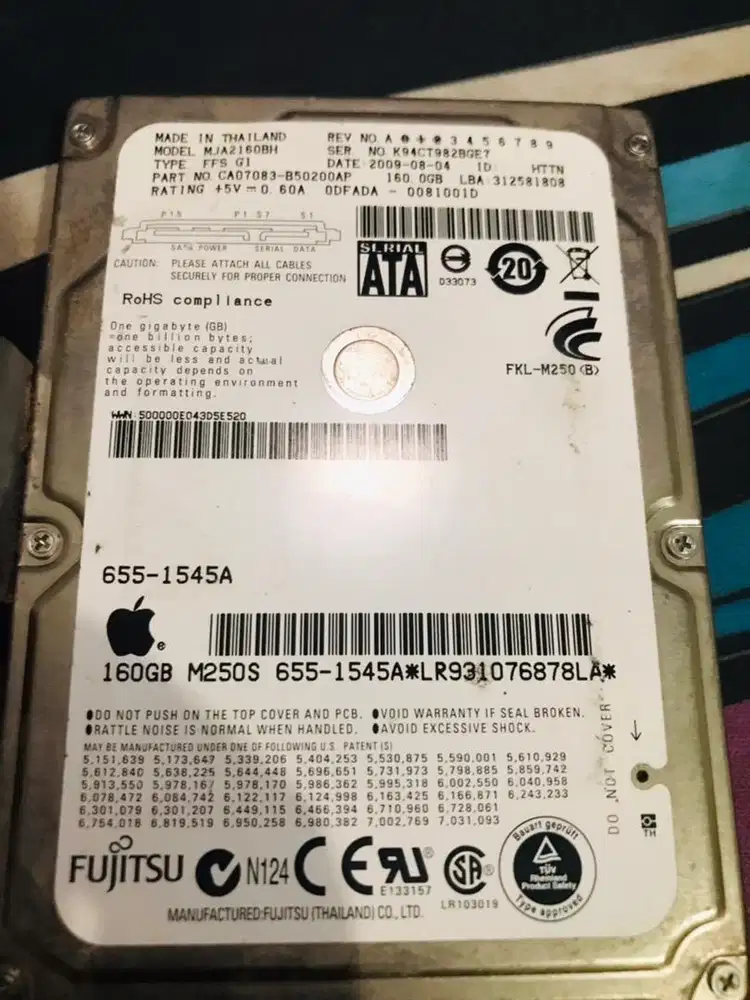 Harddisk Laptop 160GB Fujitsu Original Apple (SATA 2.5)