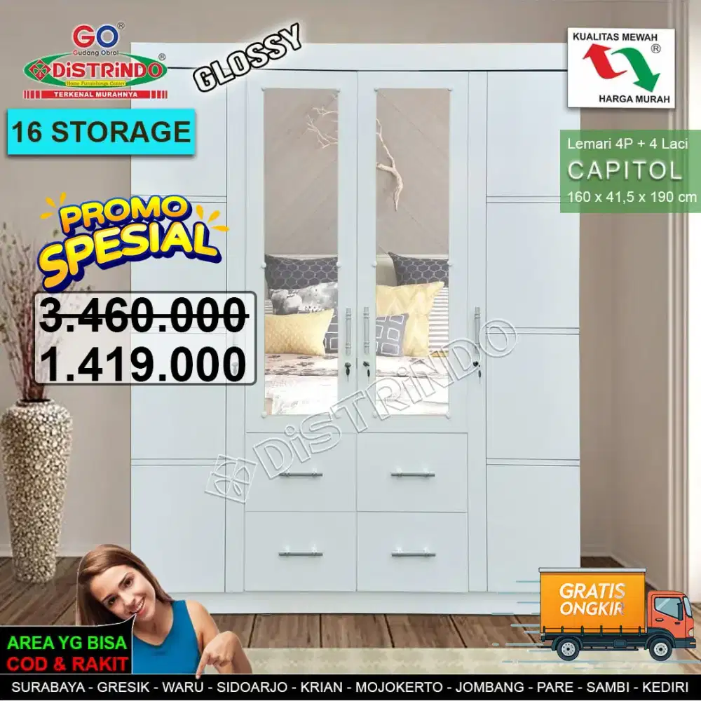 Lemari 4Pintu Jumbo Promo Spesial
