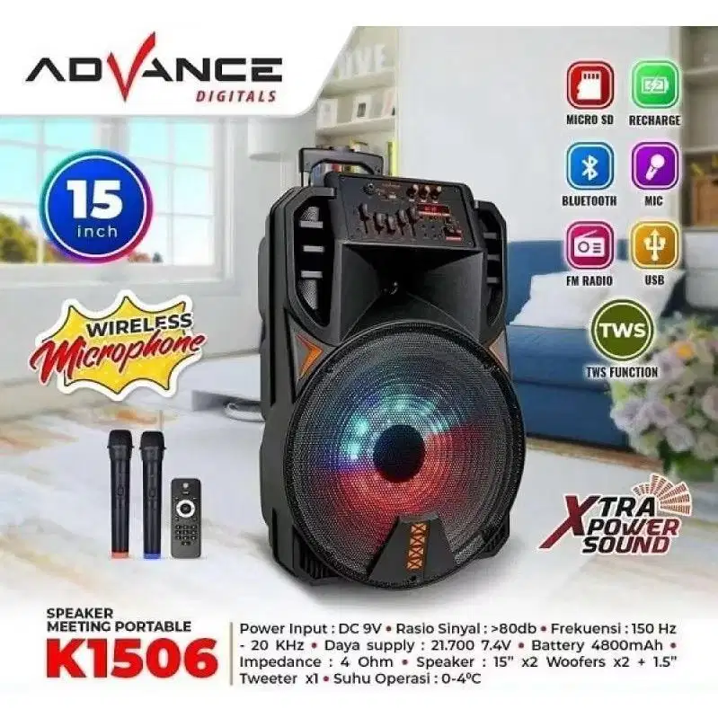 Speaker Advance K1506 15 inch Bass