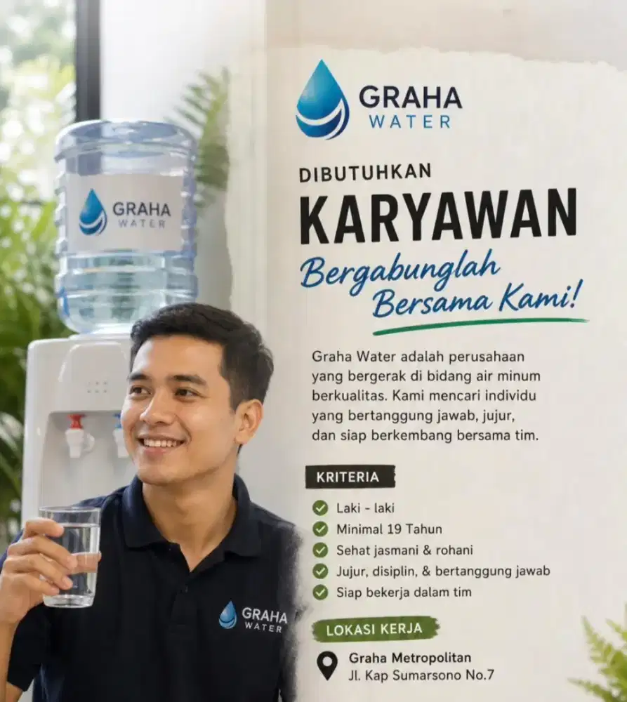 Dibutuhkan Crew Depot Air Minum Isi Ulang