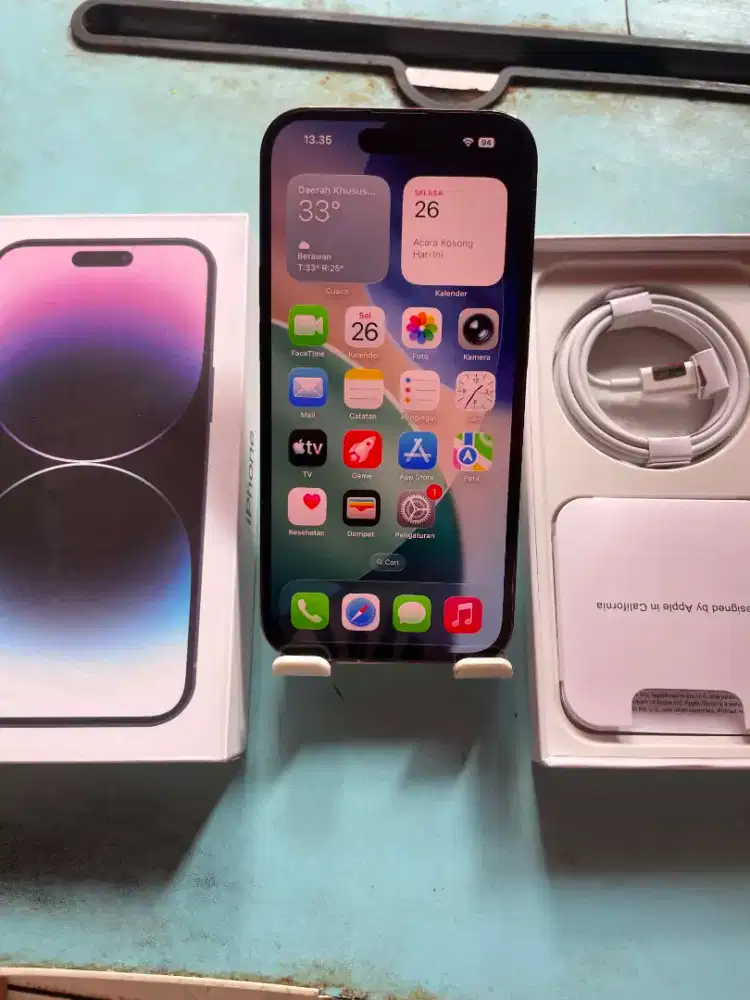 Iphone 14 pro 128gb purple inter all operator mulus normal no minus