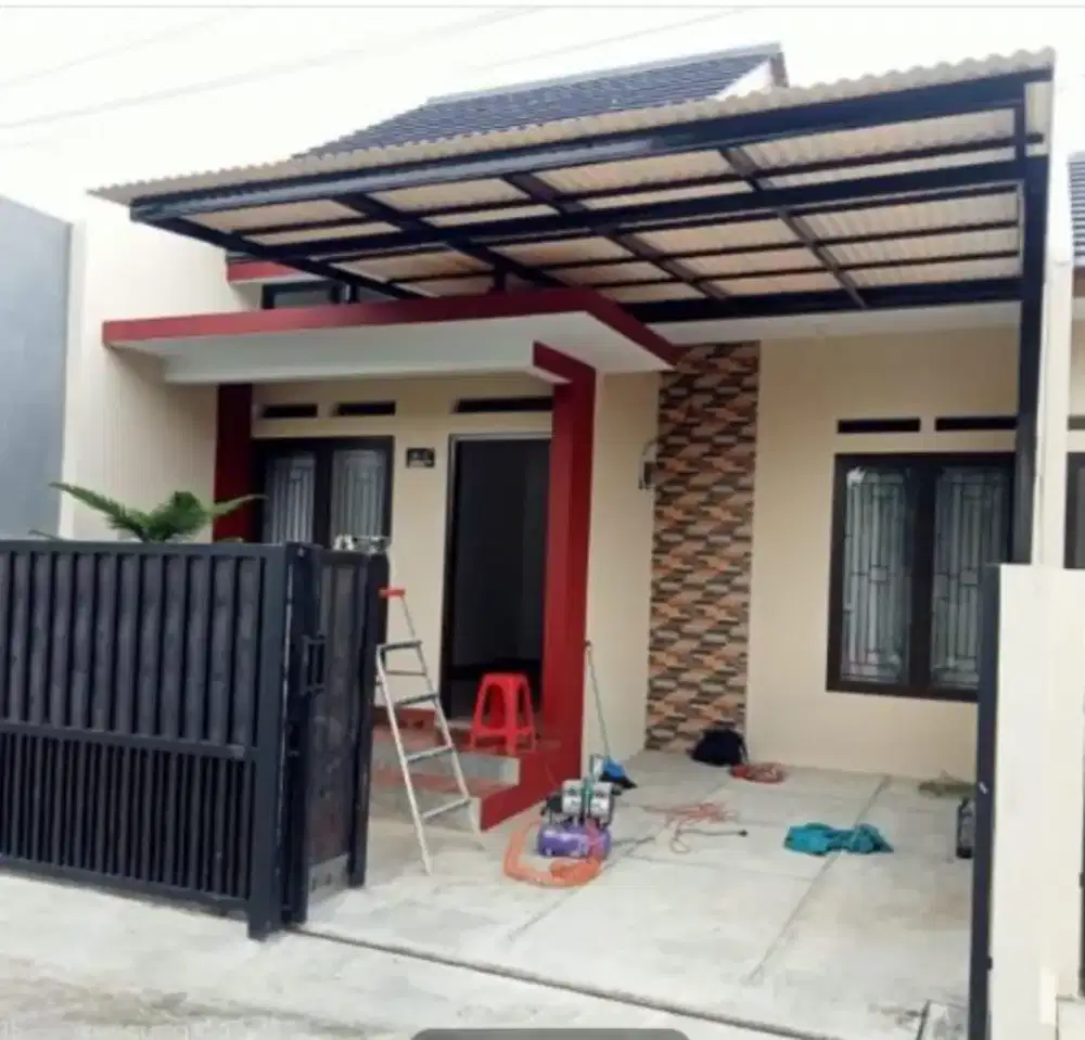 Kontruksi pasang kanopi, atap baja ringan dan plapon pvc dll