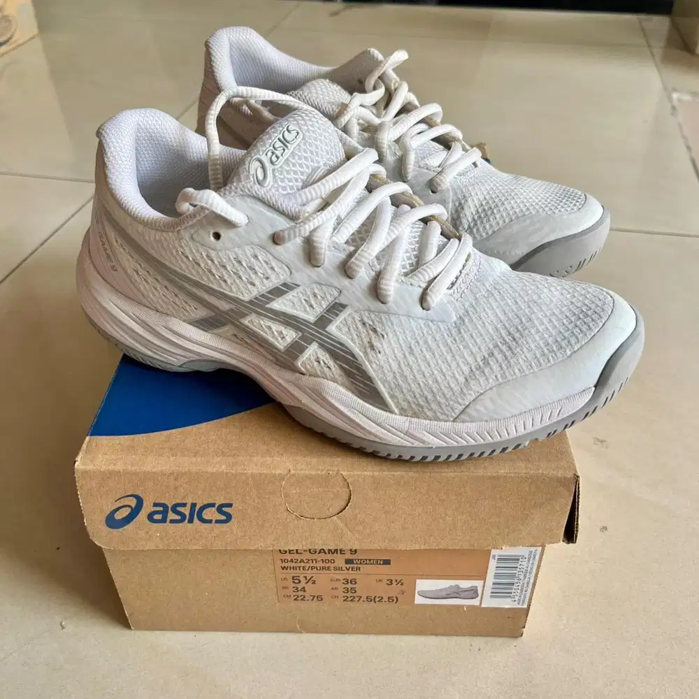 Sepatu Padel / Tennis Asics Gel Game 9 size 36 BOX lengkap