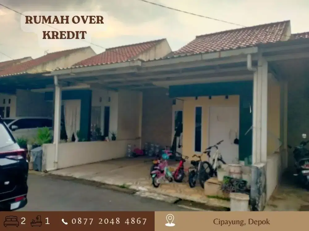 Rumah Over Kredit 93JT ccln flat dkt Stasiun di Cipayung Depok