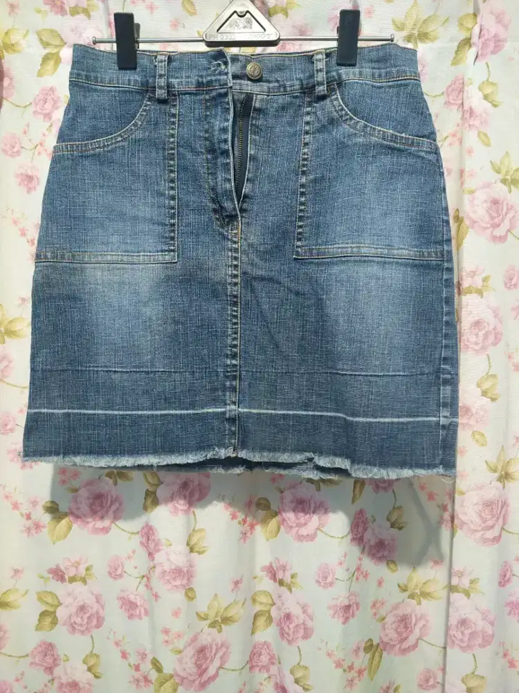 Rok jeans vintage bahan strech