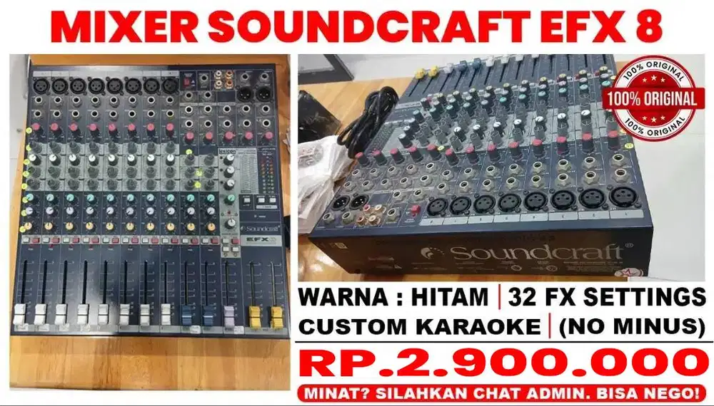 AUDIO MIXER SOUNDCRAFT EFX8 ORIGINAL Channel Mono Effect LEXICON