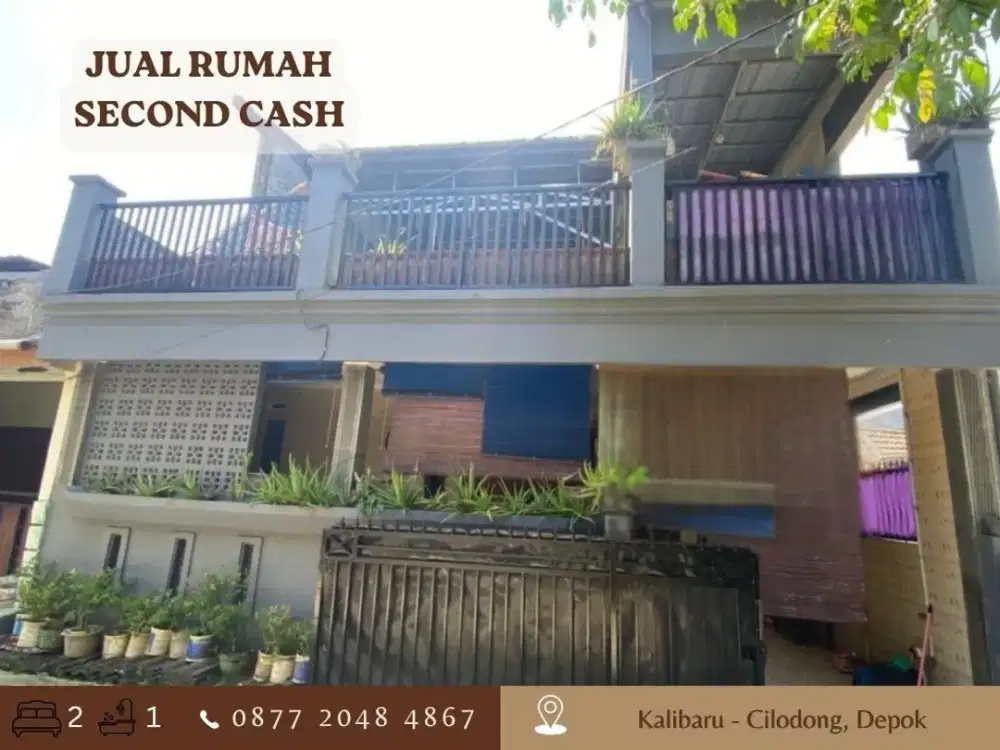 Jual CASH Rumah 2LT 595JT dkt Alun alun GDC di Kalibaru Cilodong Depok