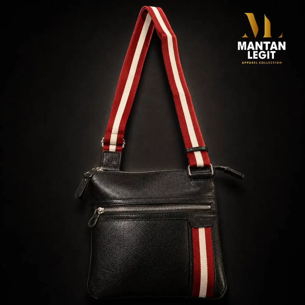 Sling Bag Pria Kulit Asli Premium Bally Tas Selempang Cowok