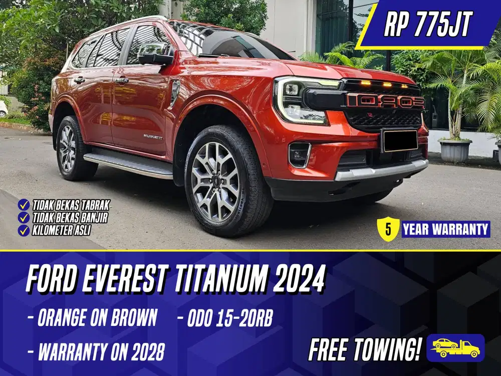 Ford Everest Titanium 2024 Orange on Brown Oranye Oren 4X4