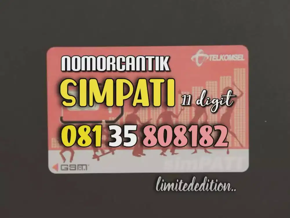 (bisa COD) Nomor CANTIK kartu TELKOMSEL SIMPATI HOKI 11 DIGIT 808182