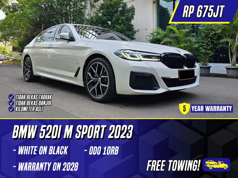 BMW 520i M Sport 2023 White on Black Putih 520 i MSport