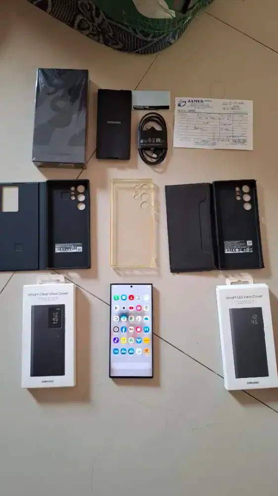 S22 ultra ram 12/256 hitam seperti hp baru mulus 99% komplit Lengkap