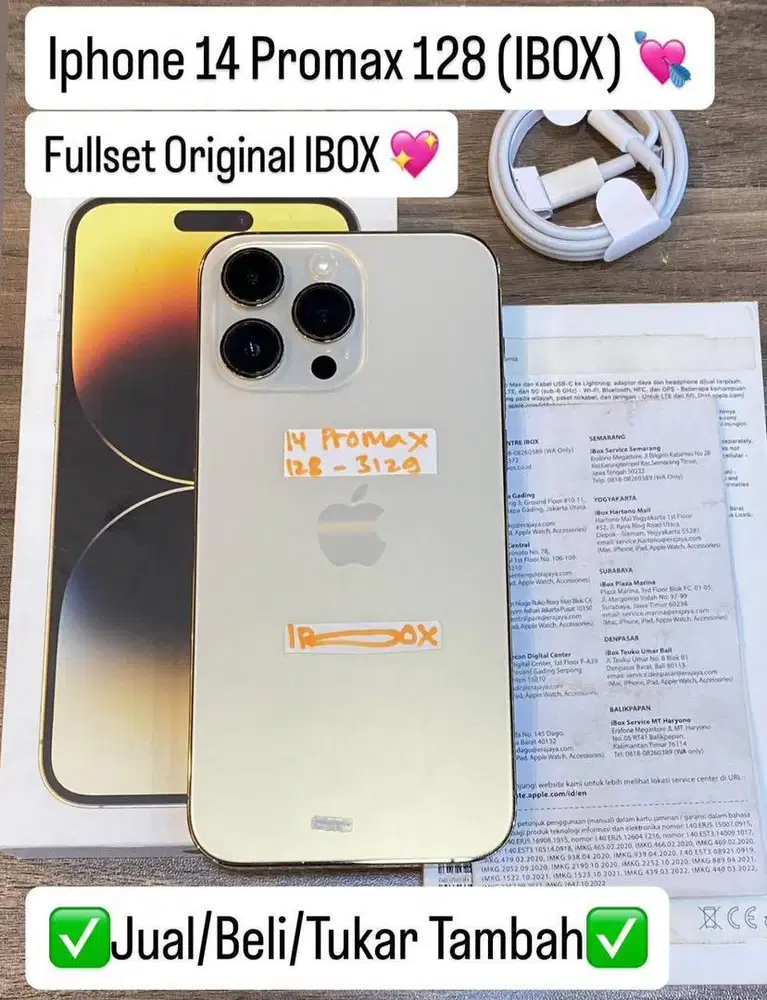 Iphone 14 Promax 128 Gb Gold Resmi Ibox