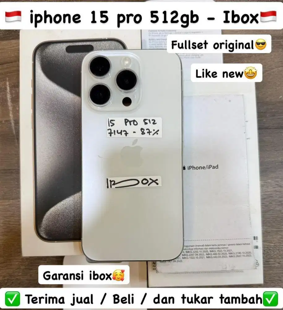 Iphone 15 Pro 512 Gb White Titanium Resmi Ibox