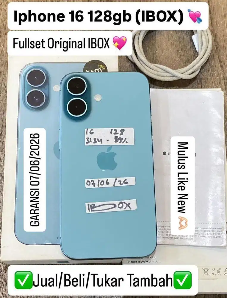 Iphone 16 128 Gb Teal Resmi ibox