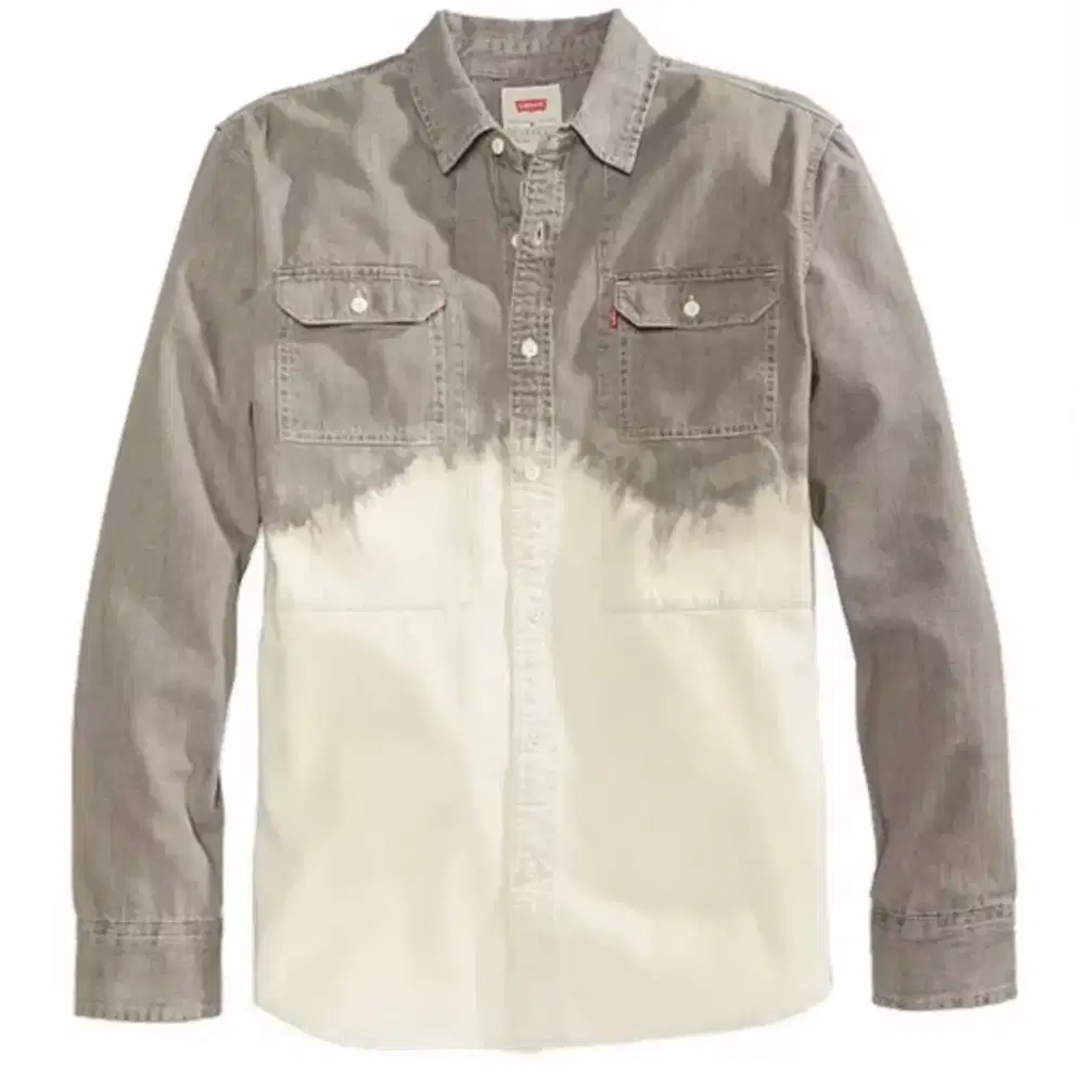 Atasan merek levi's bleach dip denim shirt